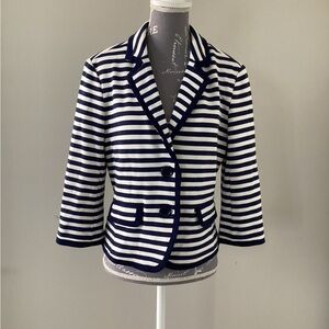 Cleo Petites Navy and White Striped Blazer (Size M)